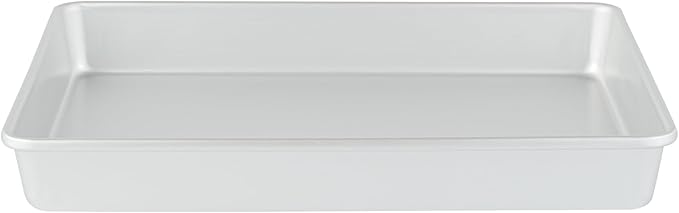 Restaurantware-Met Lux 15 x 12 x 2 Inch Straight-Sided Baking Tins, 12 Rectangular Cake Pans - Oven-Ready, Freezable, Anodized Aluminum Baking Sheet Cake Pans, Greaseproof, For Birthday Cakes