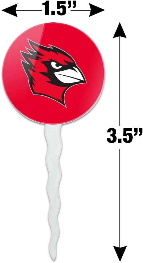 Wesleyan University Primary Logo Cupcake Picks Toppers Decoration Set of 6