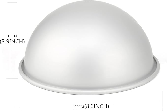 8 Inches Hemisphere Football Cake Pan, 3D Soccer Half Ball Birthday Cake Pan, Aluminum Cake Mold Nonstick Baking Tool