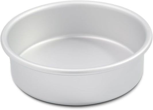 Aluminum smash cake 6×2 inch round Cake Pan,anodized aluminum cake pan, baking pan For birthday cake, party Silver (6×2 round Cake Pan)