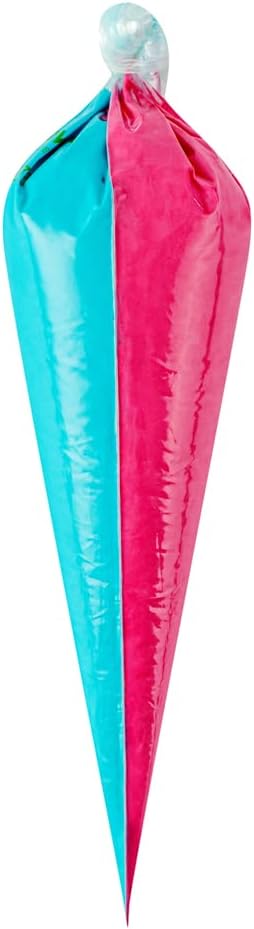 Restaurantware Pastry Tek 17.7 x 9.5 Inch Two-Color Icing Bags 100 Thick Multi-Color Piping Bags - Sustainable For Icing Frosting & Buttercream Clear Plastic Disposable Piping Bags For Cakes