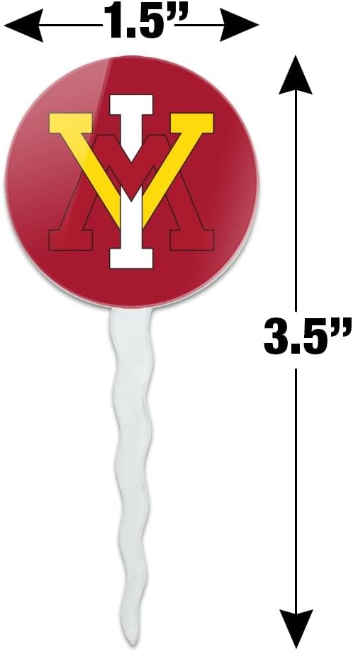 Virginia Military Institute Primary Logo Cupcake Picks Toppers Decoration Set of 6