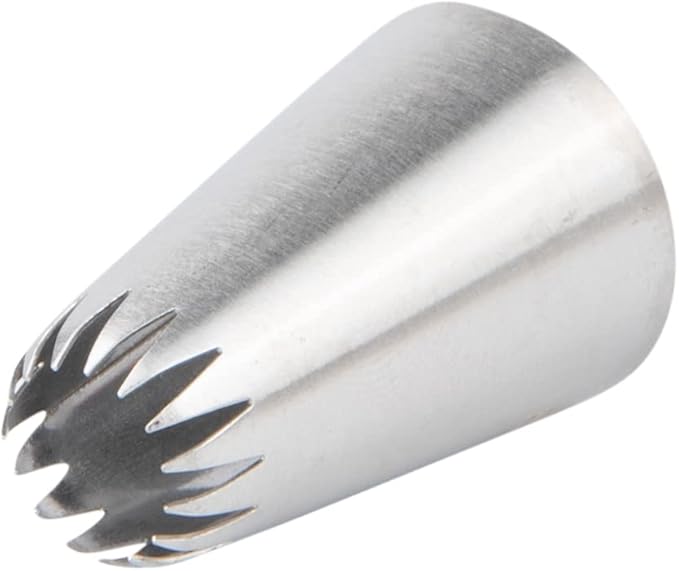 Restaurantware Pastry Tek Piping Tip 1 Open Star Decorating Tip - #6B Dent-Resistant Stainless Steel Icing Tip Dishwasher-Safe Decorate Cupcakes Cakes or Cookies
