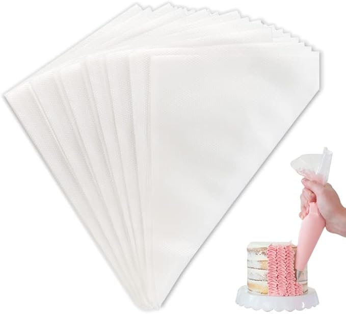ilauke Piping Bags 15 inch 200PCS Pastry Bags Disposable Extra Thick Icing Bags for Frosting Cookie/Cake Decorating Supplies Cupcakes Baking Decoration [32 x 20 cm]