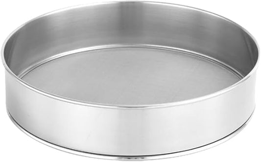 PRETYZOOM Stainless Steel Flour Sifter 11.8 Inch Fine Mesh Sieve for Baking Bread Flour and Pastry Kitchen Tool