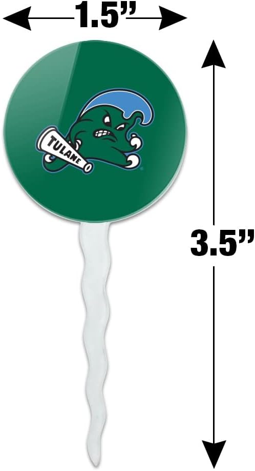 Tulane University Primary Logo Cupcake Picks Toppers Decoration Set of 6
