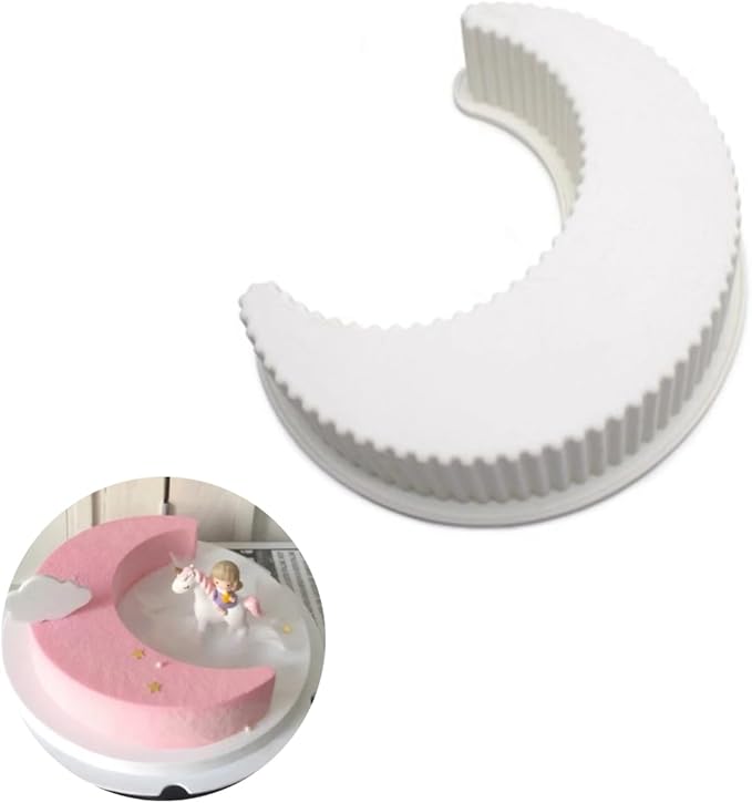mostsom Silicone Moon Shape Pan Silicone Cupcake Pan Nonstick Silicone Molds Great for Making Muffin Cakes,Bread, Tart Baking Accessory (Moon A_10X2.2 inch)