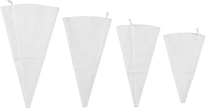 Pastry Tek Piping Bag Set, Set Of 4 Reusable Icing Bags - Durable, White Silicone Pastry Bag Set, Anti Burst, Decorate Cakes, Cupcakes, Macarons, Or Cookies - Restaurantware