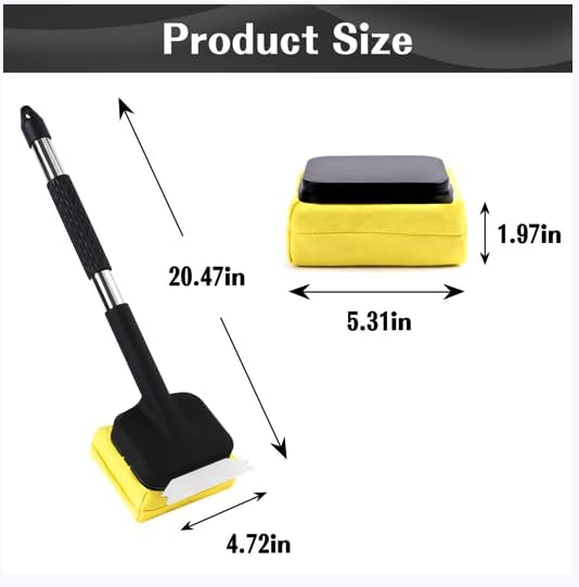 BBQ Grill Brush Bristle Free - Safe Reinforced Barbecue Cleaning Tools Scraper with Replaceable Head Cleaner - Gifts for Men/Dad(Yellow)