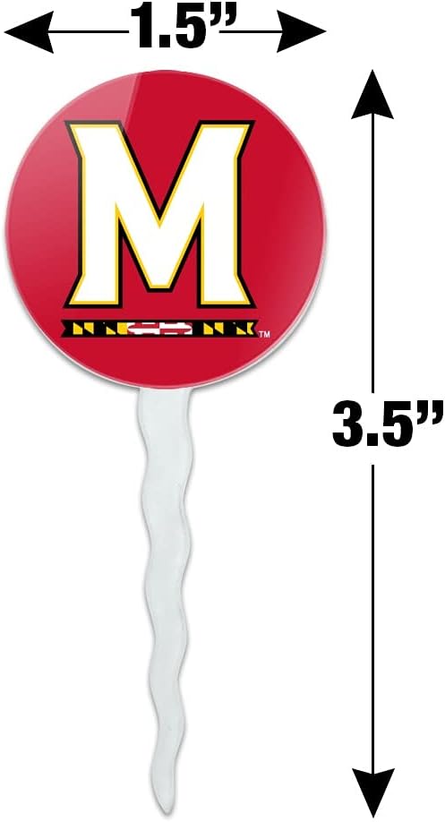 University of Maryland Primary Logo Cupcake Picks Toppers Decoration Set of 6