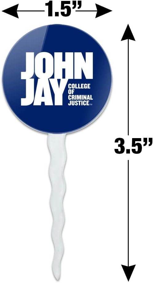 John Jay College of Criminal Justice Primary Logo Cupcake Picks Toppers Decoration Set of 6