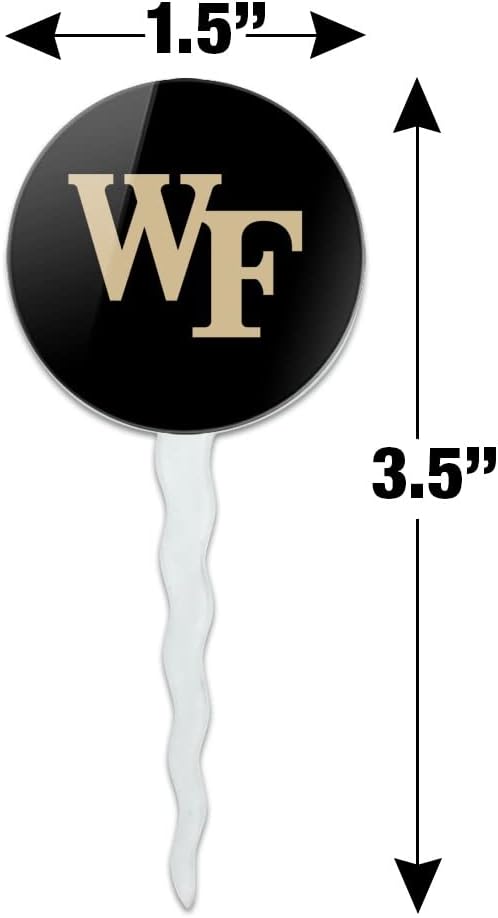 Wake Forest University Primary Logo Cupcake Picks Toppers Decoration Set of 6