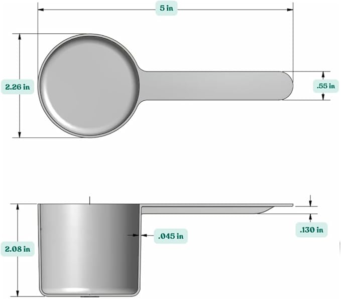 1/2 Cup (4 Oz. | 118.4 mL) Long Handle Scoop for Measuring Coffee, Pet Food, Grains, Protein, Spices and Other Dry Goods (Pack of 1)