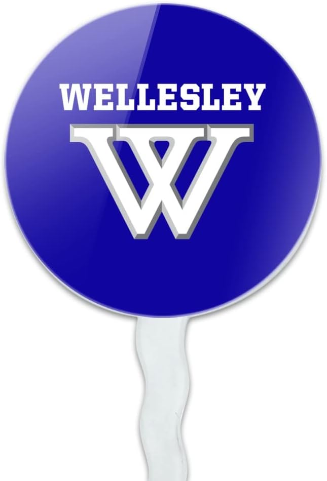 Wellesley College Primary Logo Cupcake Picks Toppers Decoration Set of 6