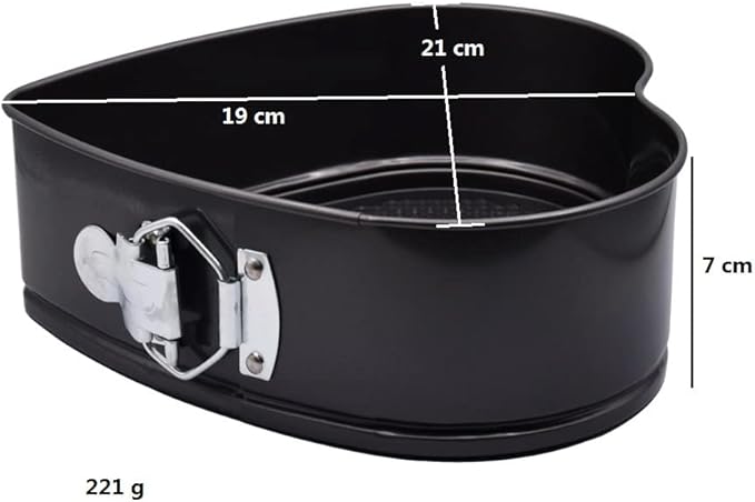 1 Piece Heart Springform Cake Tin, Pudding Pan, Cake Tins for Baking Non Stick, Bake Tin for Cake, Square Baking Pans for Cakes, PFOA free, Robust 1 mm Carbon Steel, 21 cm