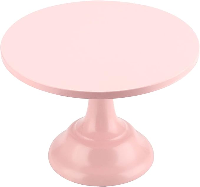 2 Pack Pink Cake Stand, 10 Inch Adjustable Height Cake Stand Pink Round Metal Cupcake Stand for Home, Birthday, Party and Wedding