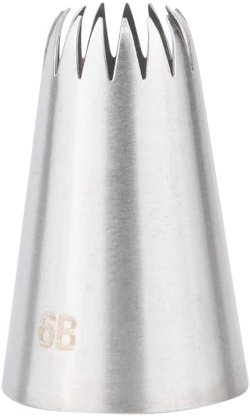 Restaurantware Pastry Tek Piping Tip 1 Open Star Decorating Tip - #6B Dent-Resistant Stainless Steel Icing Tip Dishwasher-Safe Decorate Cupcakes Cakes or Cookies