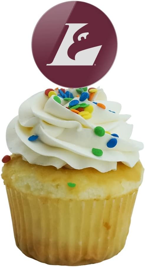University of Wisconsin - La Crosse University Primary Logo Cupcake Picks Toppers Decoration Set of 6