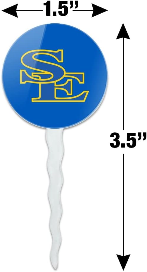 Southeastern Oklahoma State University Primary Logo Cupcake Picks Toppers Decoration Set of 6