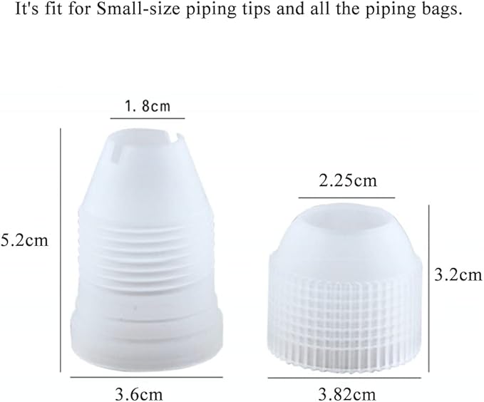 HAHIYO Plastic Couplers of Large Size Easy to Twist For Cake Decorating Piping Tip Coupler for Icing Nozzles (6 Pieces)