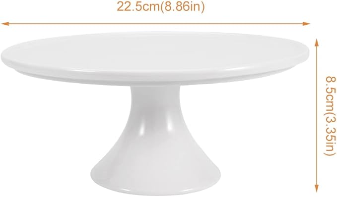 9-Inch Round White Porcelain Cake Stand - Show Off Your Desserts, Celebrate in Style, Perfect for Holiday Gatherings, Weddings & Parties