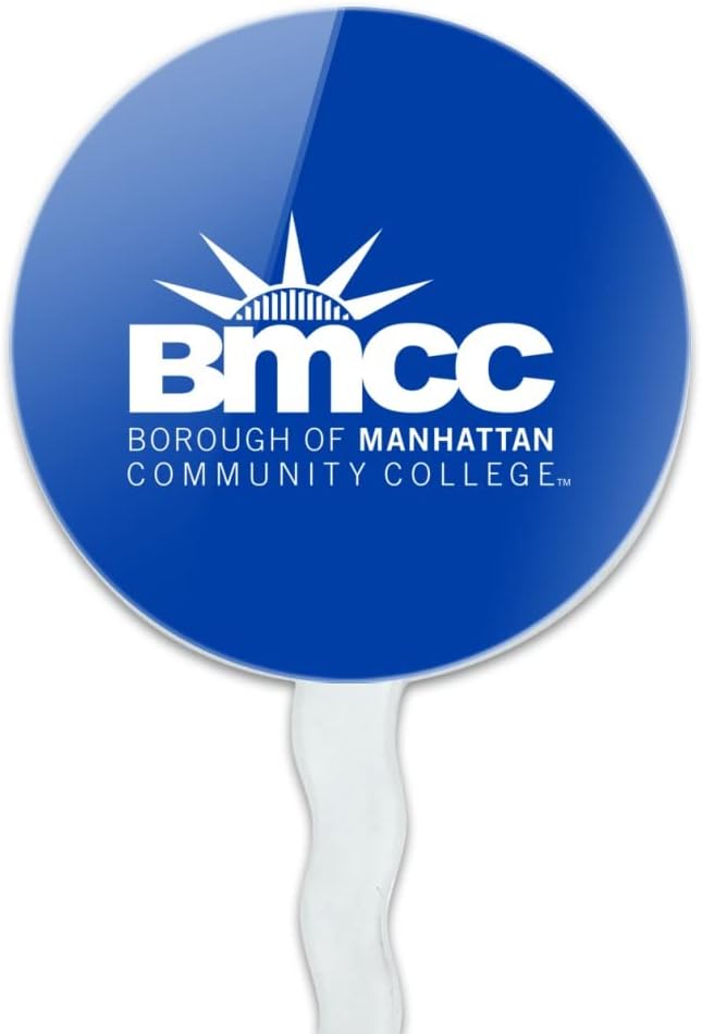 Borough of Manhattan Community College Primary Logo Cupcake Picks Toppers Decoration Set of 6