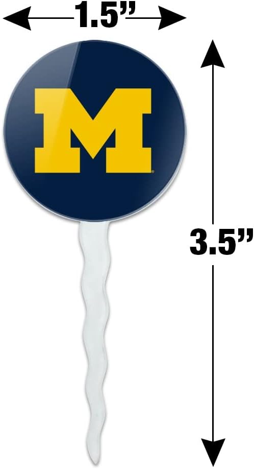 University of Michigan Primary Logo Cupcake Picks Toppers Decoration Set of 6