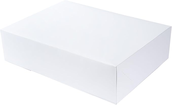 O’Creme Cake Boxes – White Bakery Boxes – 19 x 14 x 5 Inch Pastry Containers – Kraft Bakery Boxes for Holding and Displaying your Pastries - Pack of 5