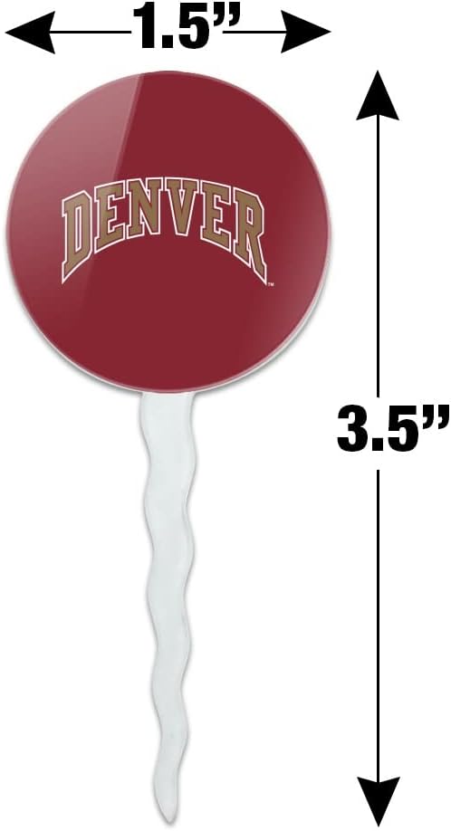 U of Denver Primary Logo Cupcake Picks Toppers Decoration Set of 6