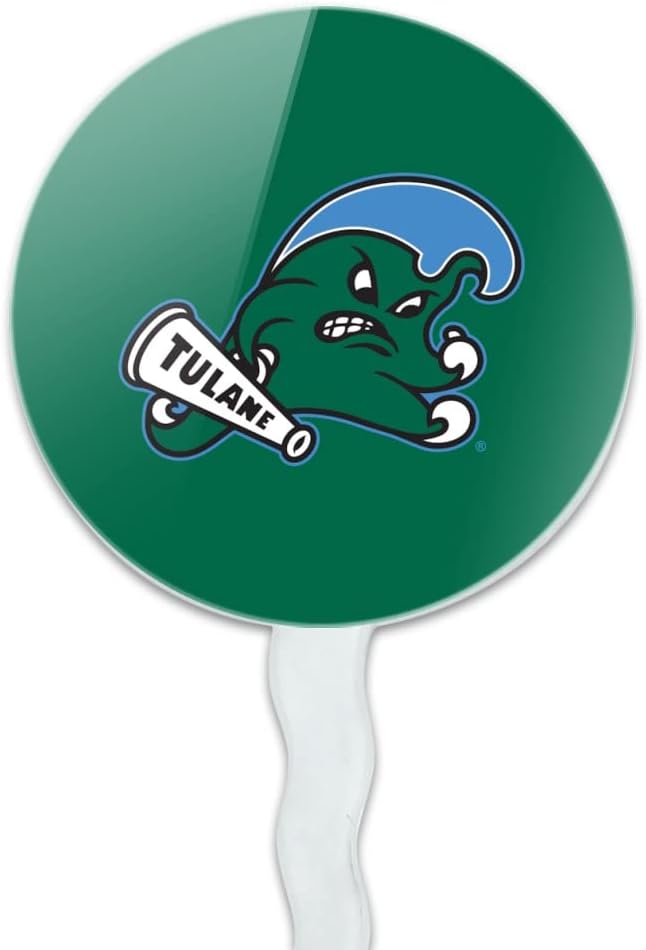 Tulane University Primary Logo Cupcake Picks Toppers Decoration Set of 6