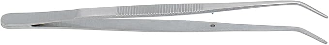 Stainless Steel Tweezers, with Curved Serrated Tip Multipurpose Tweezers Sewing Machine Tweezers Forceps for Craft Repairing (3)