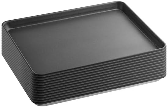Half Size Sheet Pan, 18 Gauge Aluminum, Non-Stick Gray, Wire Rim, 13 x 18 Inch, 12 Pack for Commercial Baking