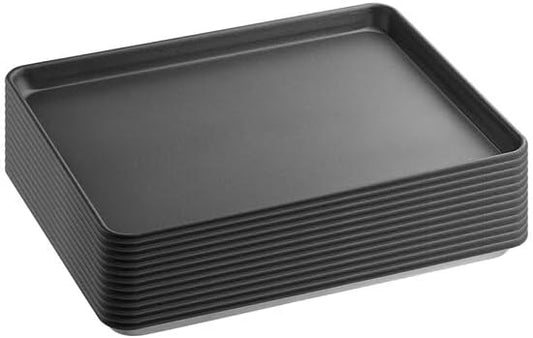 Half Size Sheet Pan, 18 Gauge Aluminum, Non-Stick Gray, Wire Rim, 13 x 18 Inch, 12 Pack for Commercial Baking