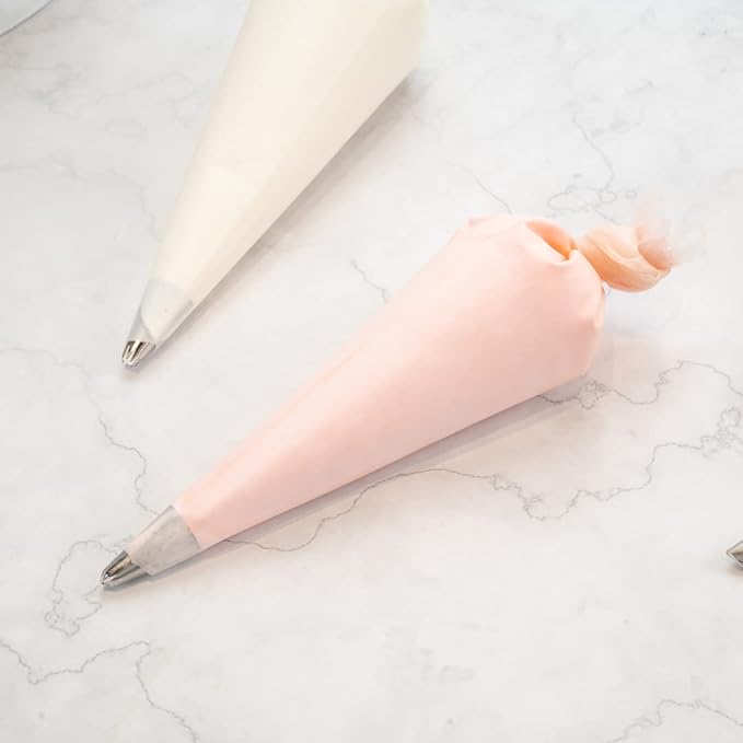 Restaurantware Pastry Tek 14 x 7.3 Inch Piping Bags 2 Reusable Icing Bags - Durable White Silicone Pastry Bags Anti Burst Decorate Cakes Cupcakes Macarons Or Cookies