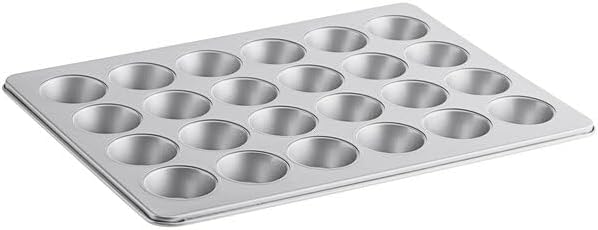 24-Cup Carbon Steel Muffin Pan, Non-Stick Silver Cupcake Baking Sheet, 21.5 x 15.5 Inch, 3.5 oz Capacity per Cup