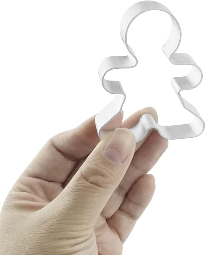 8 Counts Gingerbread Metal Cookie Cutter Small Christmas Gingerbread Man Shaped Decorative Cookie Cutters Set