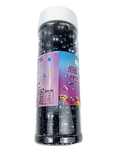 Halloween Sprinkles Edible Pearls Sugar Sprinkles Black Candy 120g/ 4.2oz Desserts Cake Decorations Cupcake Toppers Cookie Decorating Ice Cream Toppings Celebrations Shaker Jar Wedding