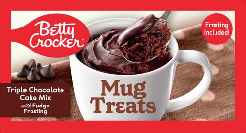 Betty Crocker Mug Treats Triple Chocolate Cake Mix with Fudge Frosting, 4 Servings, 12.5 oz