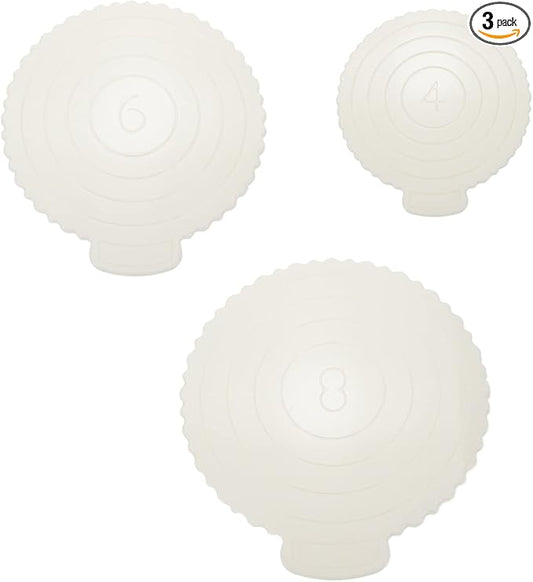 3Pcs Reusable Cake Boards,Thickened 2mm Plastic Round Circles Cakes Base for 4 Inch 6 Inch 8Inch Cake,Diameter of Circle 6.3"&7.48"&9.56"