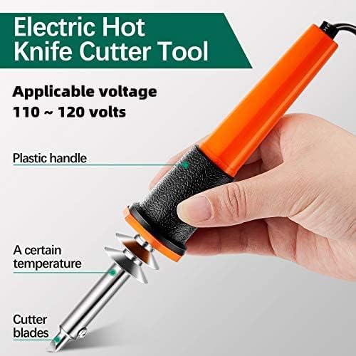 Honoson 22 Pieces Electric Hot Knife Cutter Tool Kit Include Heated Knife Plastic Cutter With Multipurpose 16 Blades 4 Blade Holders Metal Stand For Soft Thin Plastic Foam Stencils(Orange)