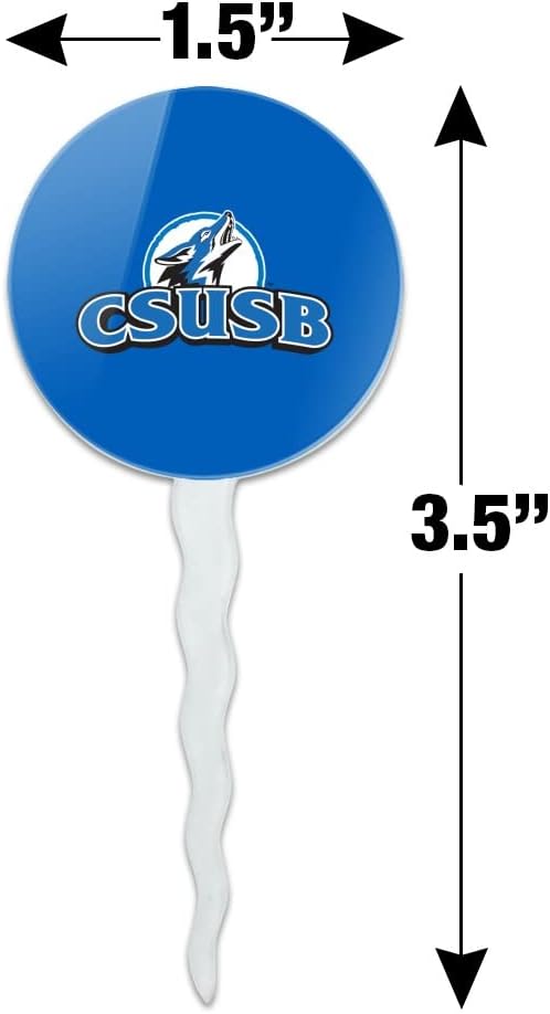 California State University San Bernardino Primary Logo Cupcake Picks Toppers Decoration Set of 6