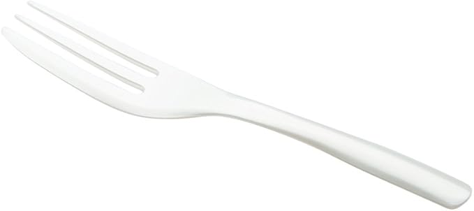 Restaurantware-4 Inch Cake Forks, 100 Knife-Edged Premium Pastry Forks - Disposable, Solid And Durable, PEarl White Plastic Sharp Edge Fork, For Parties, Bakeries, Catering Services, Gatherings