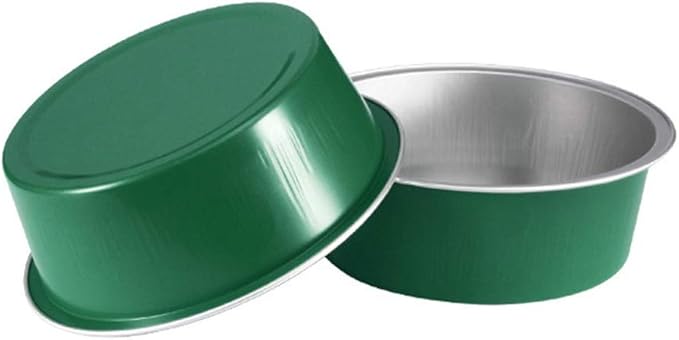 KEISEN 3 4/5" 150ml 5oz 100/PK Disposable Aluminum Foil Cups for Muffin Cupcake Baking Bake Utility Ramekin Cup 100/PK (green)