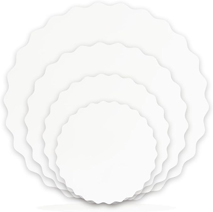 qiqee Wave Cake Boards Round Circles Rounds Base Cake Plate（Thinner But Stronger）White 6 Inch 50-Packs
