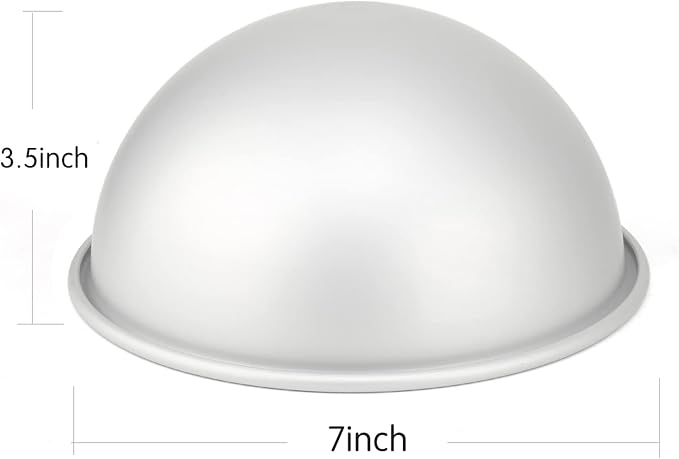 Pack of 2, 6 Inch Dome Hemisphere Cake Pan, DIY 3D Football Soccer Shaped Birthday Nonstick Cake Mould, Aluminum