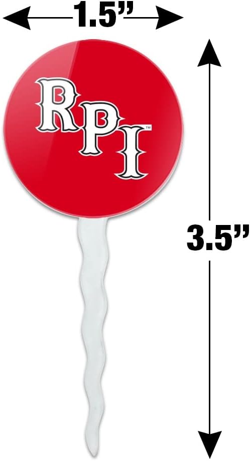 Rensselaer Polytechnic Institute Primary Logo Cupcake Picks Toppers Decoration Set of 6