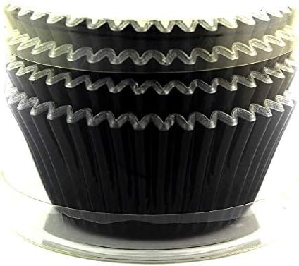 Eoonfirst Foil Cupcake Liners Halloween Party Standard Baking Cups 100 Pcs (Black)