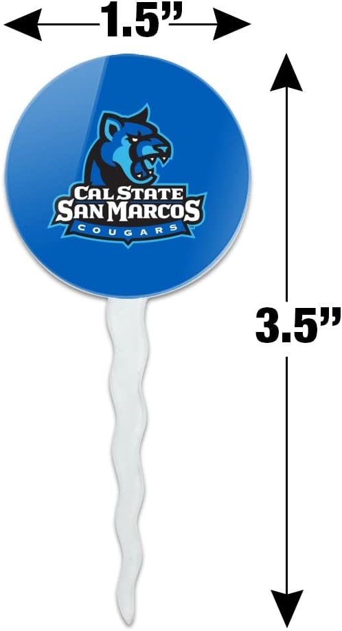 California State University San Marcos Primary Logo Cupcake Picks Toppers Decoration Set of 6