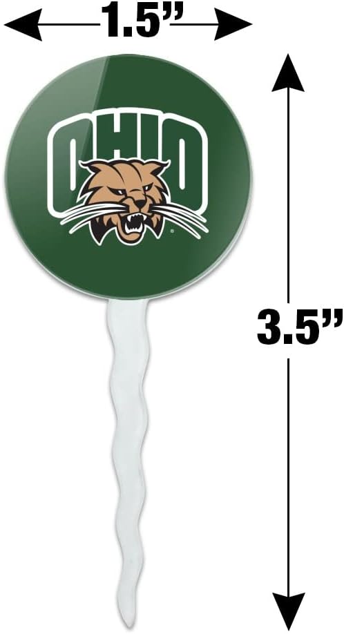 GRAPHICS & MORE Ohio University Primary Logo Cupcake Picks Toppers Decoration Set of 6
