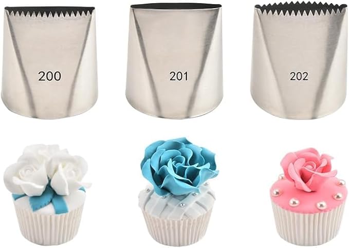 Cake Decorating Icing Tips Set, Crumb Coat Piping Tips, Professional Decorating Tools (#201)